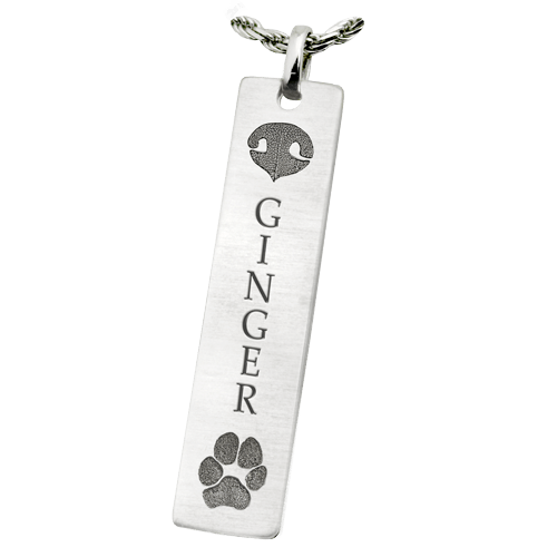 Classic Vertical Paw & Nose Sterling  Keepsake